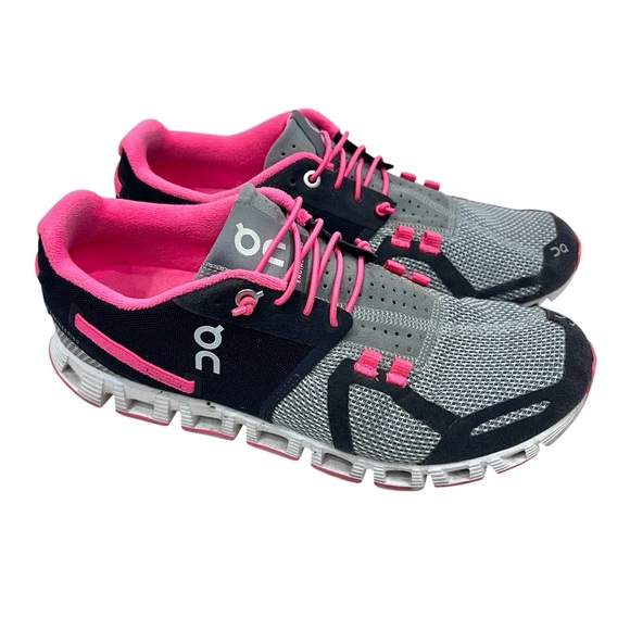 On Running On Clouds Swiss Engineering Neon Pink Grey Training Shoes Sneakers - Picture 1 of 10